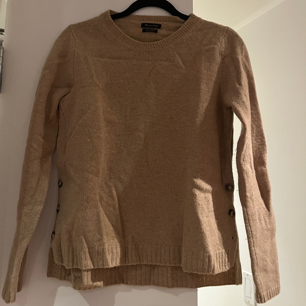 Massimo Dutti Beige Crew Neck Sweater